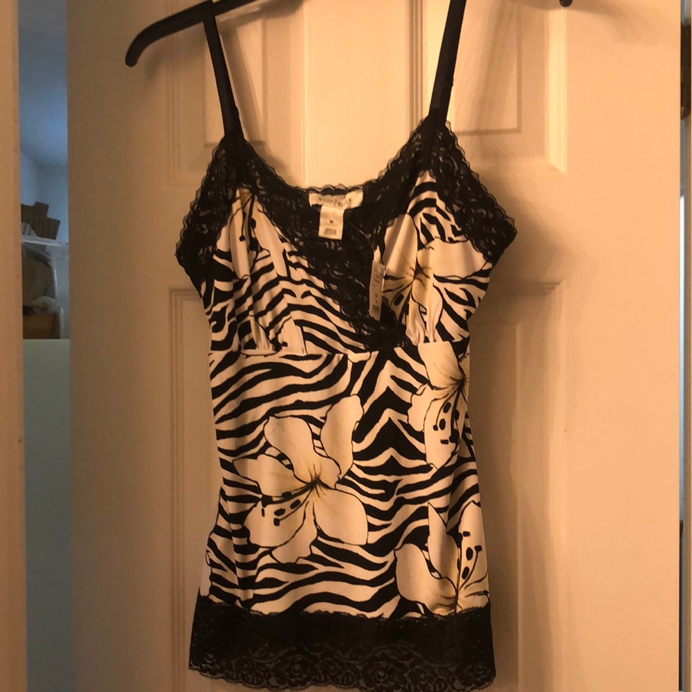 WHBM zebra print tank top Medium NWT